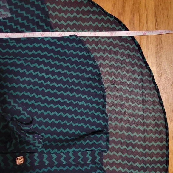 Anthro Maeve Della Sheer Chevron Blouse - Picture 4 of 7